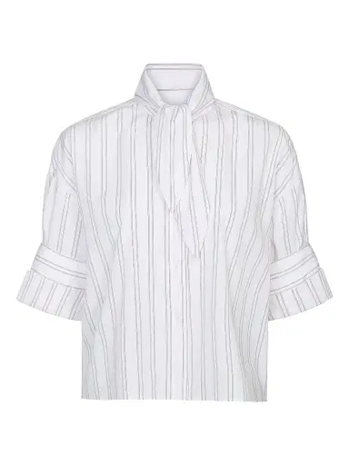 TWP Women's Tie One On Cotton Blouse - White Wine | Thumbnail 1 TWP Women's Tie One On Cotton Blouse - White Wine | Thumbnail 1