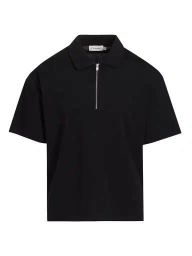 Frame Men's Knit Quarter-Zip Polo Shirt - Black - Size XL | Thumbnail 1 Frame Men's Knit Quarter-Zip Polo Shirt - Black - Size XL | Thumbnail 1