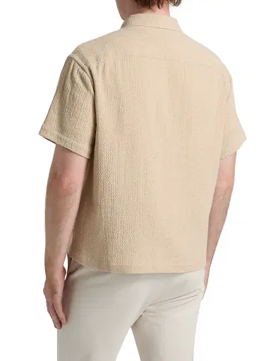 Frame Men's Open Weave Short-Sleeve Button-Front Shirt - Light Stone - Size XXL | Thumbnail 5