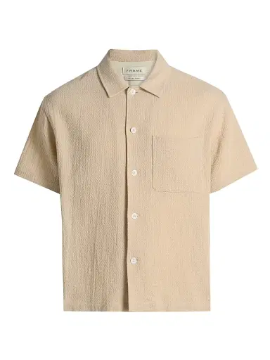 Frame Men's Open Weave Short-Sleeve Button-Front Shirt - Light Stone - Size XXL | Thumbnail 1
