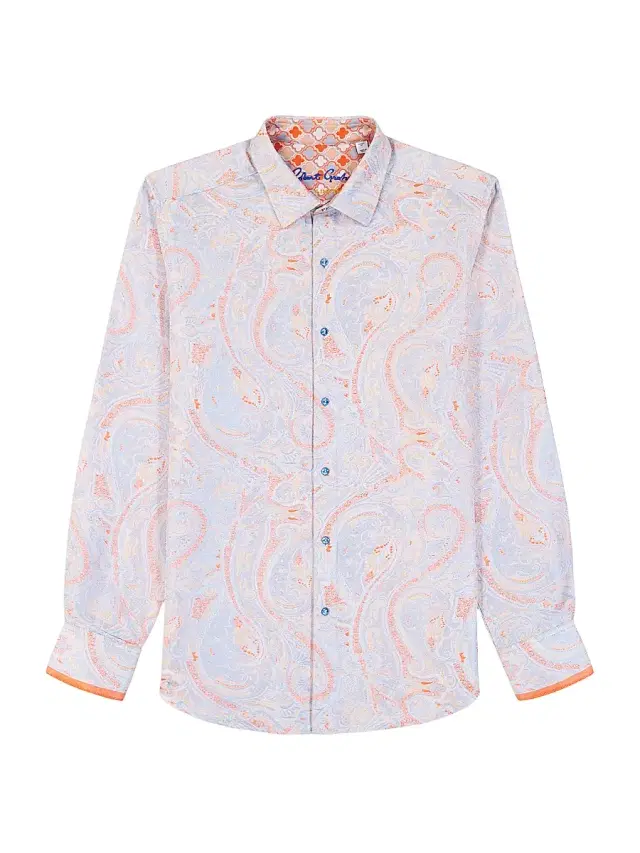 Robert Graham Men's Paisley Woven Button-Front Shirt - Orange