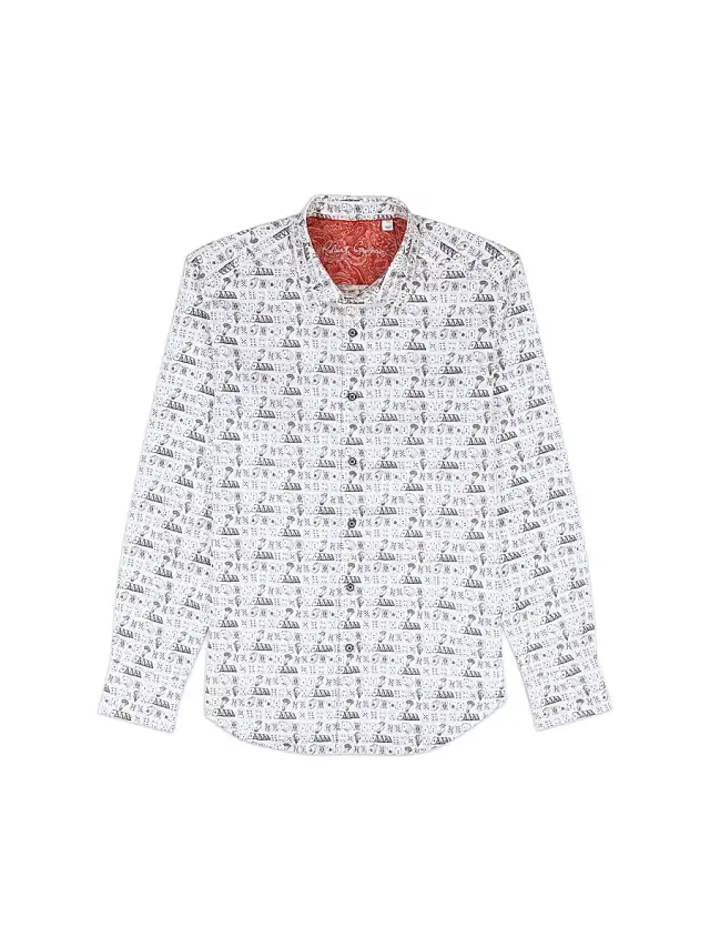 Robert Graham Men's 52 Pick Up Printed Stretch-Cotton Shirt - White