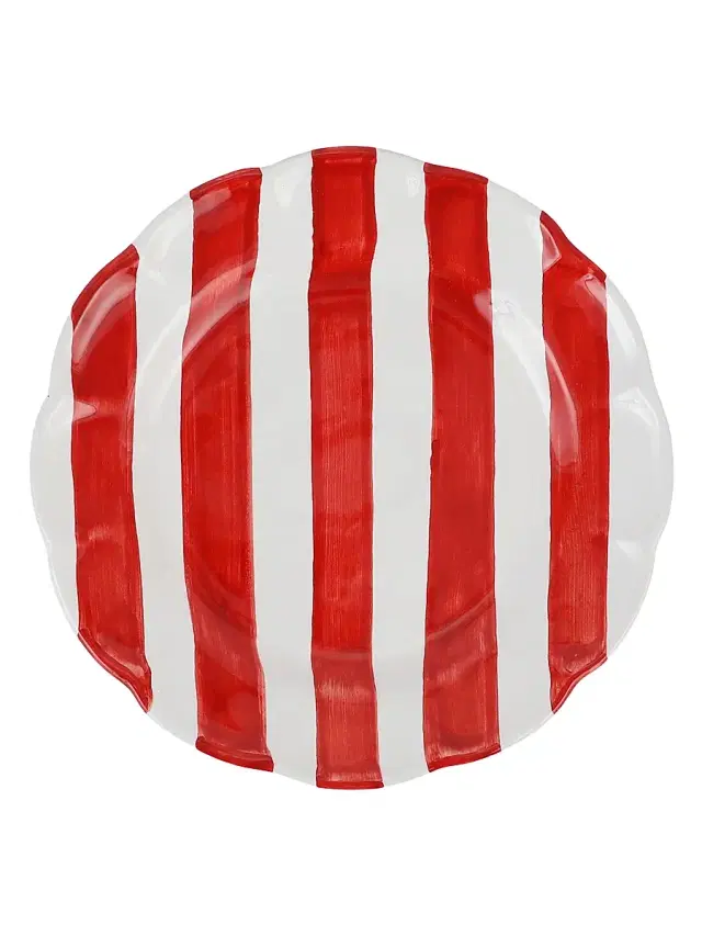 Vietri Amalfitana Stripe Salad Plate - Red