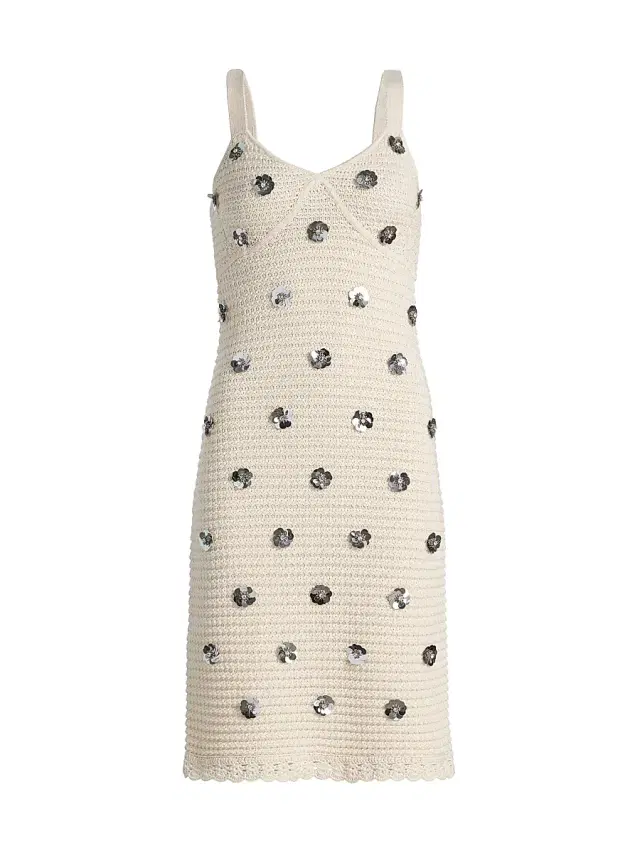 Toccin Women's Yoko Embellished Tweed Minidress - Papayrus Silver
