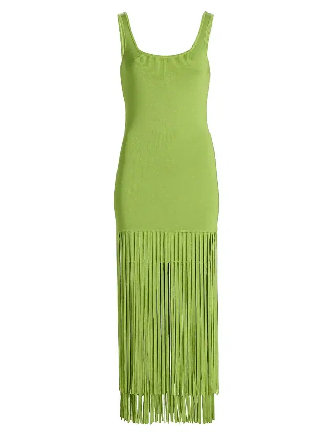 Toccin Women's Roxanne Fringed Maxi-Dress - Lime
