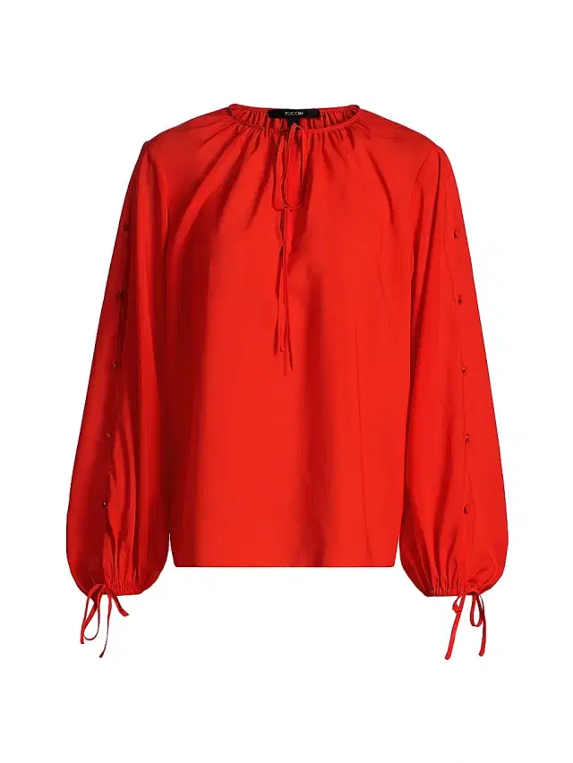 Toccin Women's Oletta Georgette Blouse - Tomato
