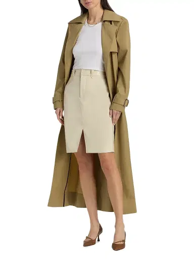 Toccin Women's Noelle Patent Faux-Leather Knee-Length Pencil Skirt - Almond | Thumbnail 2 Toccin Women's Noelle Patent Faux-Leather Knee-Length Pencil Skirt - Almond | Thumbnail 2