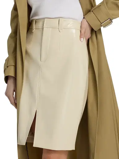 Toccin Women's Noelle Patent Faux-Leather Knee-Length Pencil Skirt - Almond | Thumbnail 6 Toccin Women's Noelle Patent Faux-Leather Knee-Length Pencil Skirt - Almond | Thumbnail 6