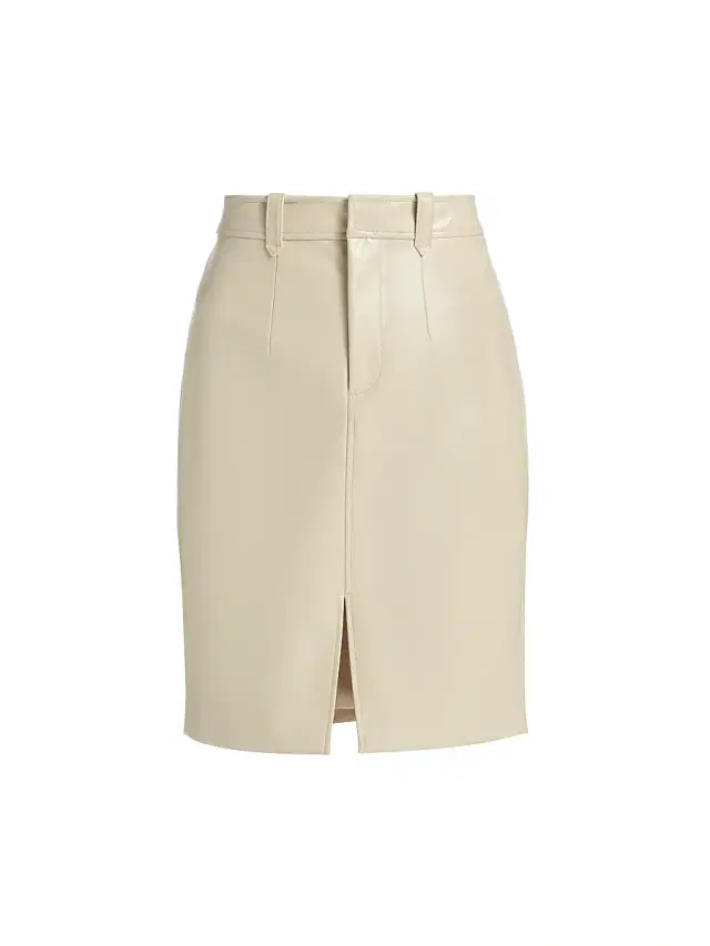Toccin Women's Noelle Patent Faux-Leather Knee-Length Pencil Skirt - Almond