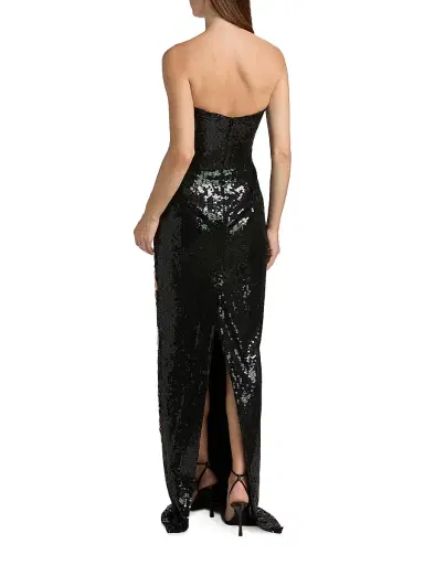 Atelier Prabal Gurung Women's Shalom Floral Sequined Strapless Gown - Black Multi - Size 6 | Thumbnail 5