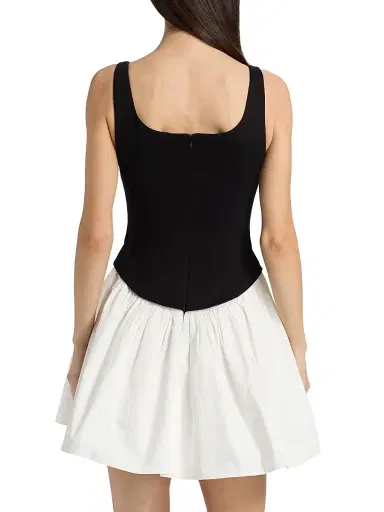 Toccin Women's Felicie Mixed-Media Minidress - Jet Optic | Thumbnail 5
