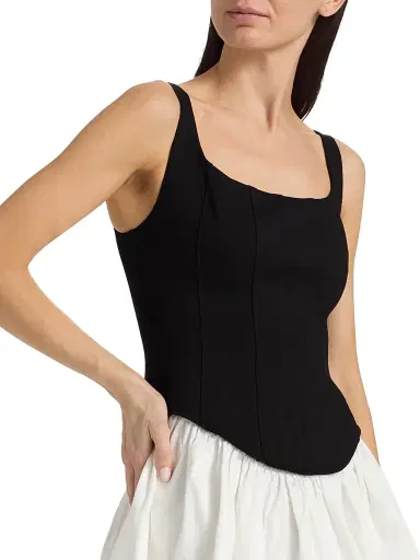 Toccin Women's Felicie Mixed-Media Minidress - Jet Optic | Thumbnail 6