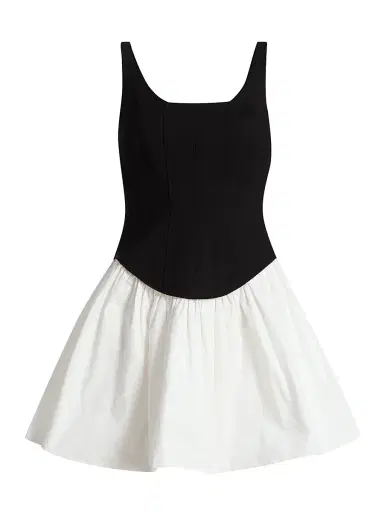 Toccin Women's Felicie Mixed-Media Minidress - Jet Optic | Thumbnail 1