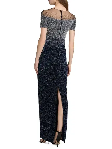 PAMELLA ROLAND Women's Signature Sequined Gown - Silver Navy - Size 12 | Thumbnail 5 PAMELLA ROLAND Women's Signature Sequined Gown - Silver Navy - Size 12 | Thumbnail 5