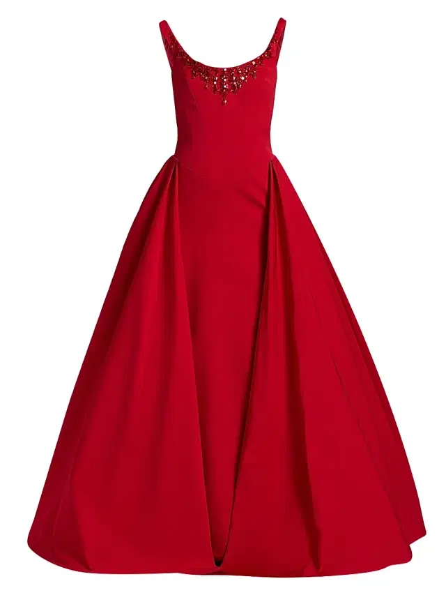 Pamella Roland Women's Embellished Faille Ball Gown - Red