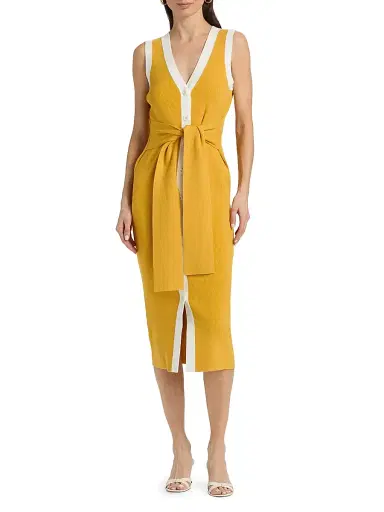 Toccin Women's Victoria Knit Tie-Waist Midi-Dress | Thumbnail 2 Toccin Women's Victoria Knit Tie-Waist Midi-Dress | Thumbnail 2