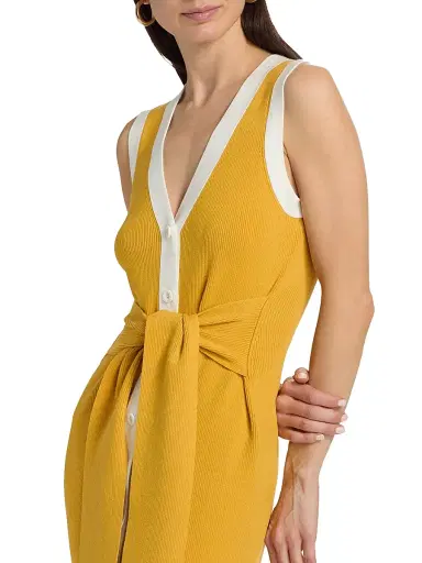 Toccin Women's Victoria Knit Tie-Waist Midi-Dress | Thumbnail 6 Toccin Women's Victoria Knit Tie-Waist Midi-Dress | Thumbnail 6
