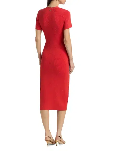 Toccin Women's Agnes Rib-Knit Midi-Dress - Tomato | Thumbnail 5
