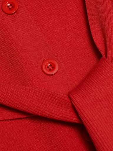 Toccin Women's Agnes Rib-Knit Midi-Dress - Tomato | Thumbnail 7