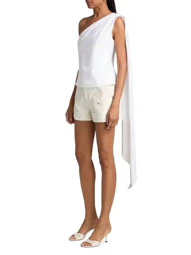 Toccin Women's Vik Stretch-Cotton One-Shoulder Top | Thumbnail 4
