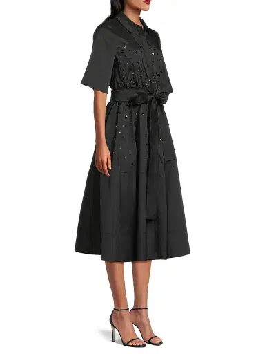 Ungaro Women's Kace Sequin-Embellished Midi-Shirtdress - Black - Size XS | Thumbnail 4 Ungaro Women's Kace Sequin-Embellished Midi-Shirtdress - Black - Size XS | Thumbnail 4