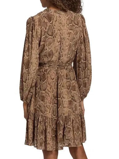 Kobi Halperin Women's Samara Snake Self-Belt Midi-Dress - Tannin Multi | Thumbnail 5