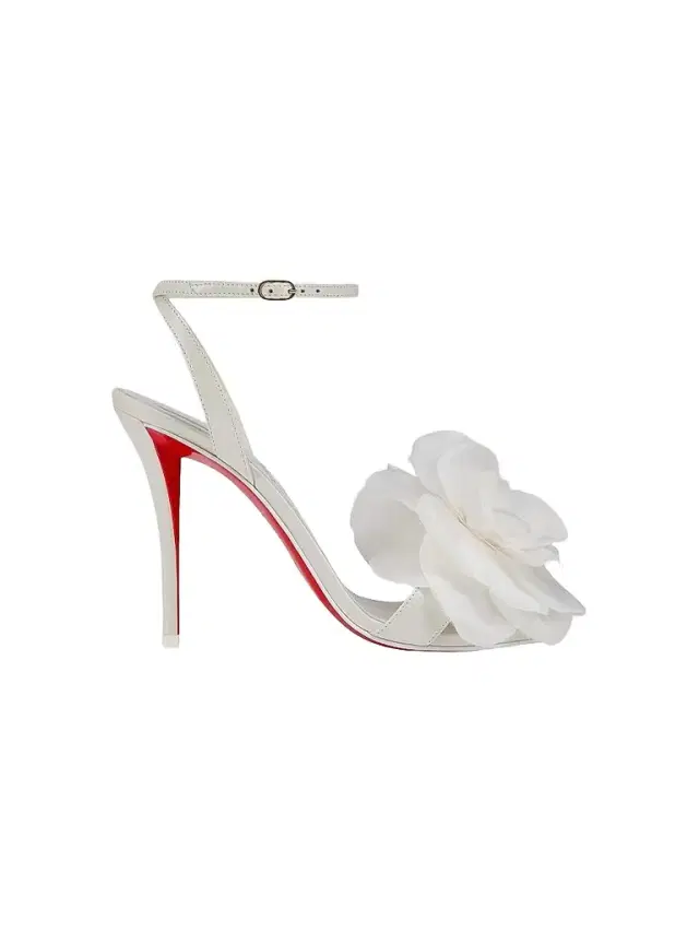 Christian Louboutin Women's Miss Z Flora 100MM Leather Sandals - Bianco