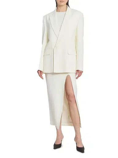 Victoria Beckham Women's Double-Breasted Tailored Jacket - | Thumbnail 2 Victoria Beckham Women's Double-Breasted Tailored Jacket - | Thumbnail 2