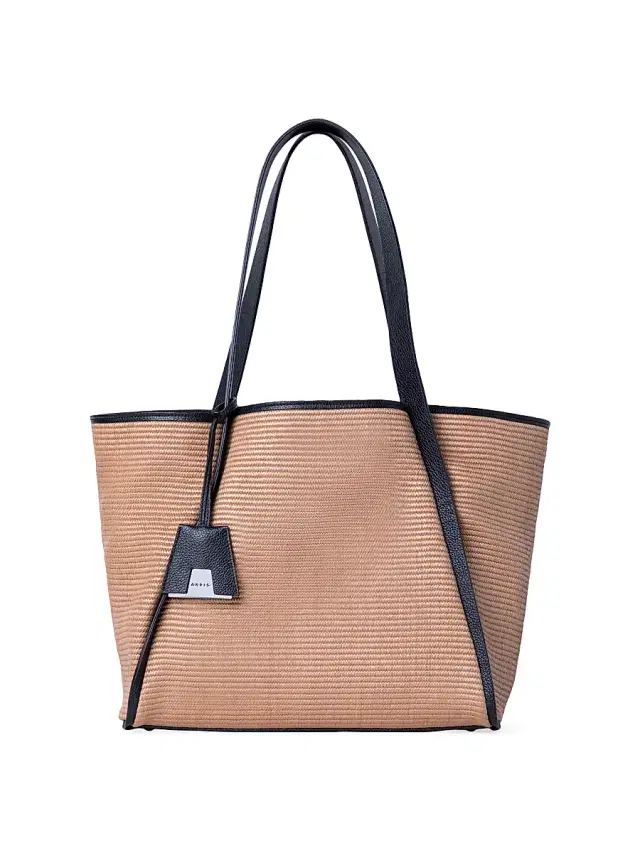 Akris Women's  Alex Raffia Bucket Tote - Camel Black