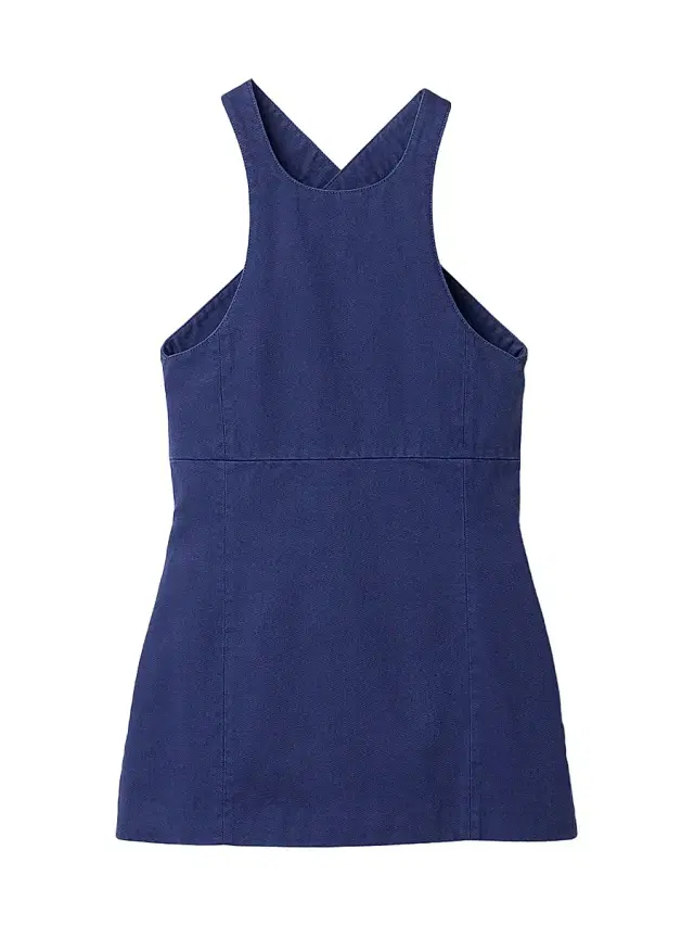 Women's Garment-Dyed Gabardine Mini-Dress - Blue