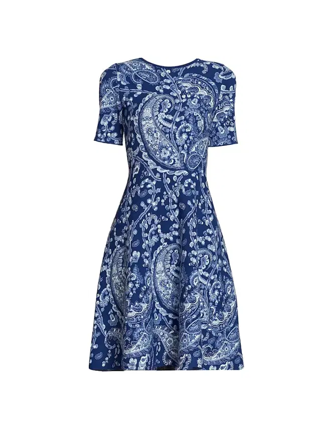 Etro Women's Paisley Knit Minidress - Multicolor Blue Base