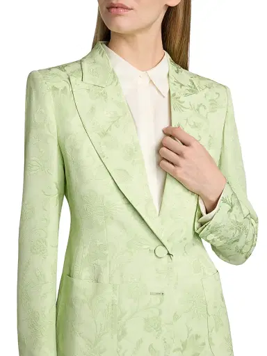 Etro Women's Paisley Jacquard Two-Button Blazer - Verde Mare Pastello | Thumbnail 6 Etro Women's Paisley Jacquard Two-Button Blazer - Verde Mare Pastello | Thumbnail 6