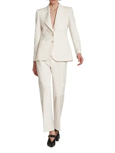 Etro Women's Paisley Embossed Trousers - Light Creamy White - Size 14 | Thumbnail 2 Etro Women's Paisley Embossed Trousers - Light Creamy White - Size 14 | Thumbnail 2