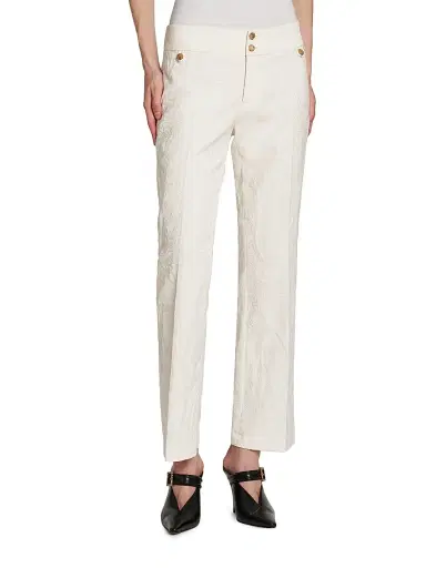Etro Women's Paisley Embossed Trousers - Light Creamy White - Size 14 | Thumbnail 3 Etro Women's Paisley Embossed Trousers - Light Creamy White - Size 14 | Thumbnail 3