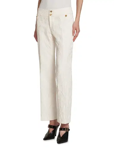 Etro Women's Paisley Embossed Trousers - Light Creamy White - Size 14 | Thumbnail 4 Etro Women's Paisley Embossed Trousers - Light Creamy White - Size 14 | Thumbnail 4
