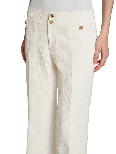 Etro Women's Paisley Embossed Trousers - Light Creamy White - Size 14 | Thumbnail 6 Etro Women's Paisley Embossed Trousers - Light Creamy White - Size 14 | Thumbnail 6