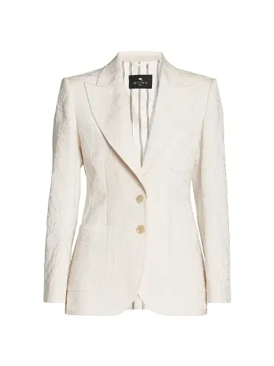 Etro Women's Paisley Embossed Two-Button Blazer | Thumbnail 1 Etro Women's Paisley Embossed Two-Button Blazer | Thumbnail 1