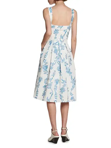 Etro Women's Floral Stretch Cotton Apron Midi-Dress | Thumbnail 5 Etro Women's Floral Stretch Cotton Apron Midi-Dress | Thumbnail 5