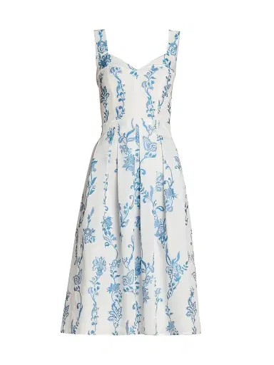 Etro Women's Floral Stretch Cotton Apron Midi-Dress | Thumbnail 1 Etro Women's Floral Stretch Cotton Apron Midi-Dress | Thumbnail 1