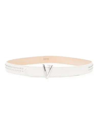 Versace Women's Leather Studded Logo Belt | Thumbnail 2