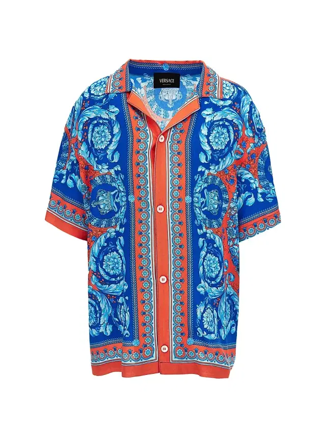 Little Boy's & Boy's Electric Barocco Short-Sleeve Shirt - Butterfly Blue
