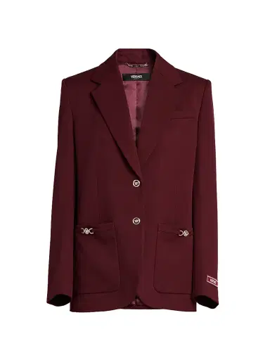 Versace Women's Stretch Wool Informal Blazer - Burgundy - Size 12 | Thumbnail 1