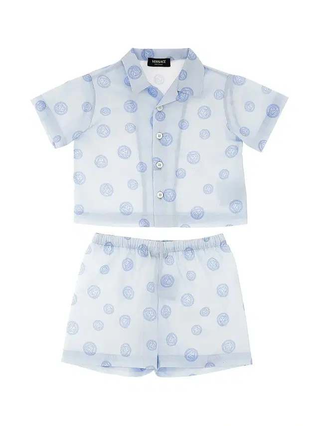 Baby Boy's Medusa Poplin Shirt & Shorts Set - Newborn Blue 9 Months