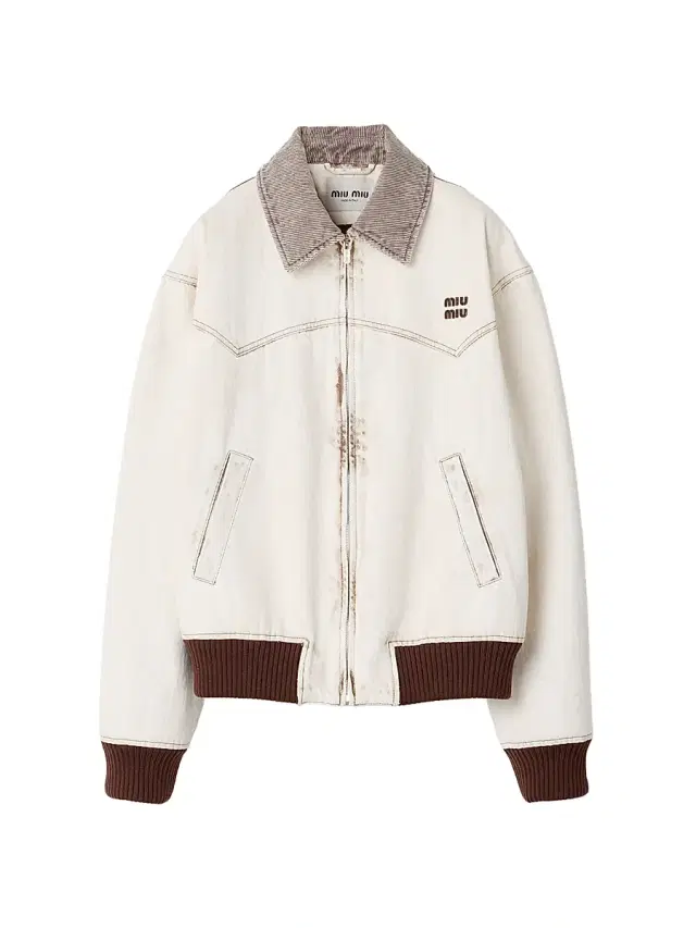 Miu Miu Women's Denim Blouson Jacket - White