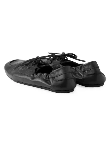 Prada Men's Shuffle Antiqued Leather Laced Shoes - Black - Size 9.5 | Thumbnail 3