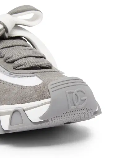 Dolce & Gabbana Men's Logo Two-Tone Nylon & Suede Low-Top Sneakers - Bianco Grigio - Size 13 | Thumbnail 7 Dolce & Gabbana Men's Logo Two-Tone Nylon & Suede Low-Top Sneakers - Bianco Grigio - Size 13 | Thumbnail 7