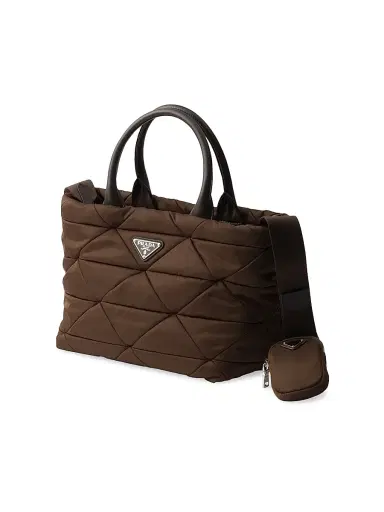 Prada Women's Medium Padded Re-Nylon and Leather Top Handle Bag | Thumbnail 2 Prada Women's Medium Padded Re-Nylon and Leather Top Handle Bag | Thumbnail 2