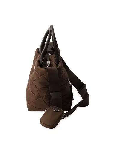 Prada Women's Medium Padded Re-Nylon and Leather Top Handle Bag | Thumbnail 4 Prada Women's Medium Padded Re-Nylon and Leather Top Handle Bag | Thumbnail 4