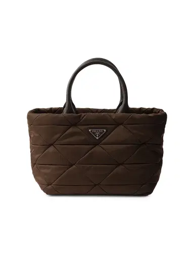 Prada Women's Medium Padded Re-Nylon and Leather Top Handle Bag | Thumbnail 1 Prada Women's Medium Padded Re-Nylon and Leather Top Handle Bag | Thumbnail 1