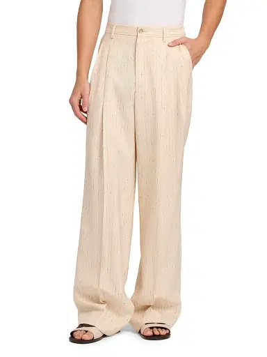 Dolce & Gabbana Men's Striped Pleat-Front Pants - Rigato - Size 42 | Thumbnail 3 Dolce & Gabbana Men's Striped Pleat-Front Pants - Rigato - Size 42 | Thumbnail 3